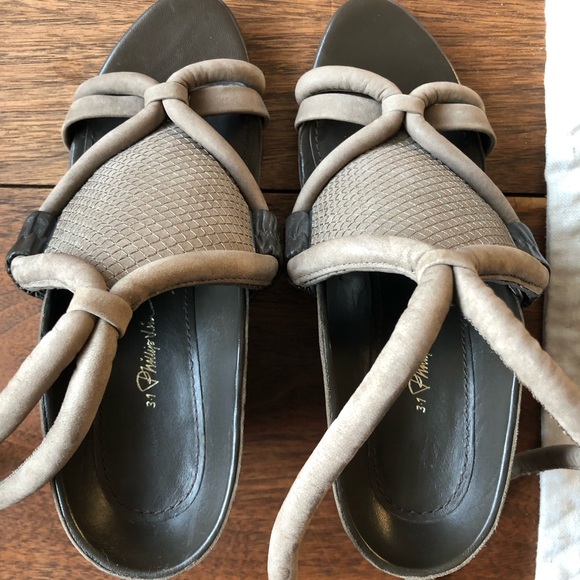 Phillip Lim 3.1 Marquise mid heel leather sandal in clay - Picture 3 of 4